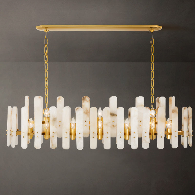 Alabaster Chandelier for High Ceiling