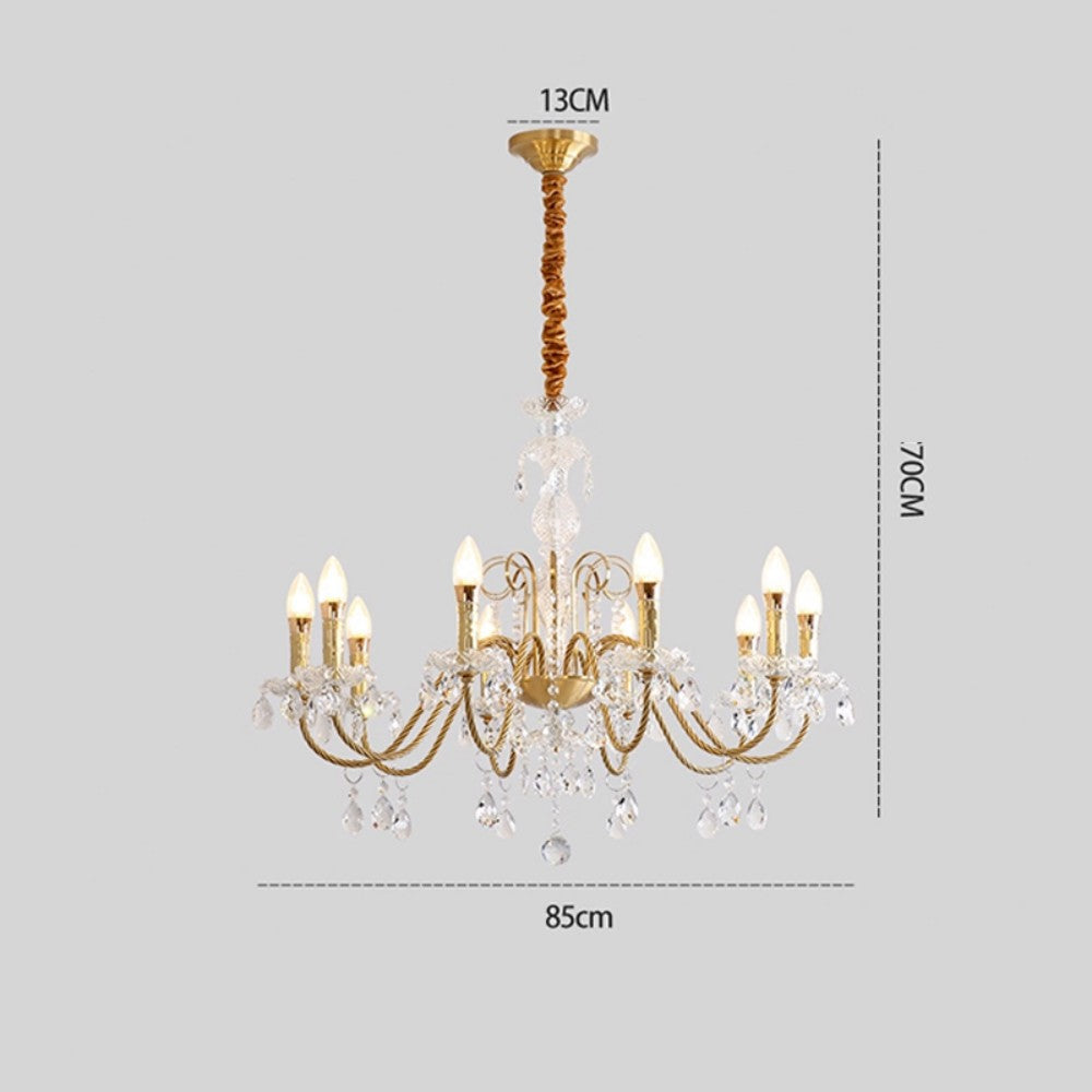 Palace Clothing Store Brass Crystal Lamp