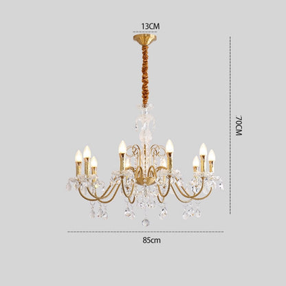 Palace Clothing Store Brass Crystal Lamp