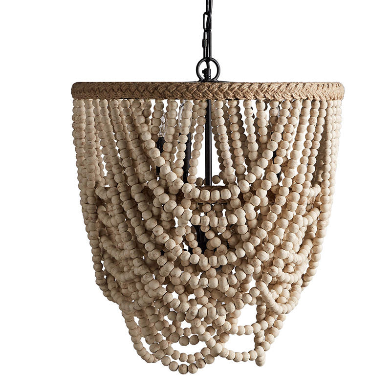 Bedroom Kitchen Wood Beaded Chandelier