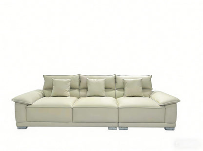 Large 3‑Seater Leather Look Sofa