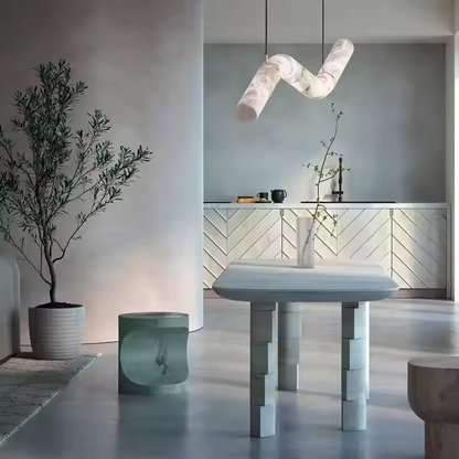 Simple Alabaster Chandelier
