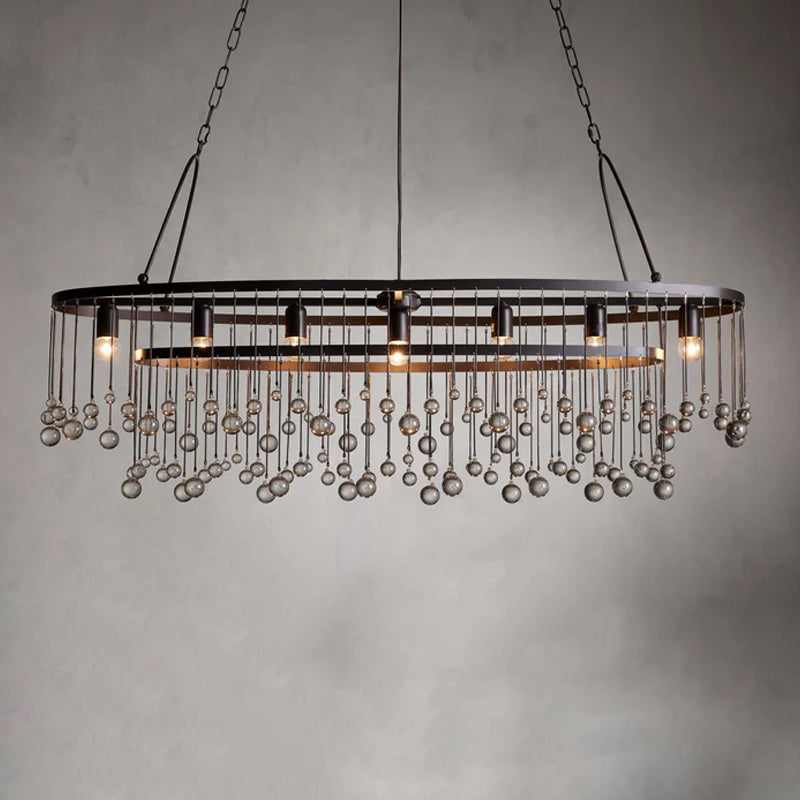 Restaurant Kitchen Oval Crystal Chandelier