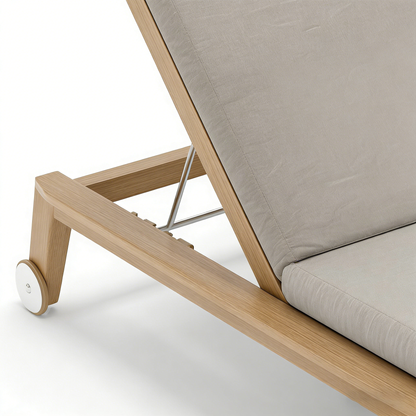 Teak Outdoor Adjustable Lounge Chair