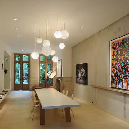 Spanish Alabaster Bubble Ball Pendant Light