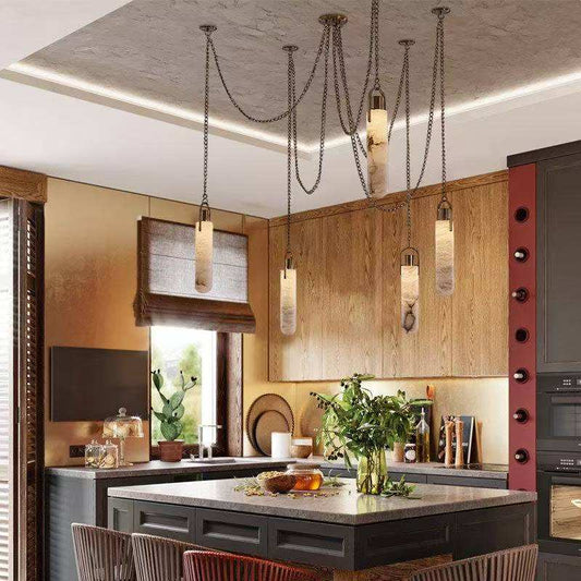 Alabaster Chandelier for Kitchen Island