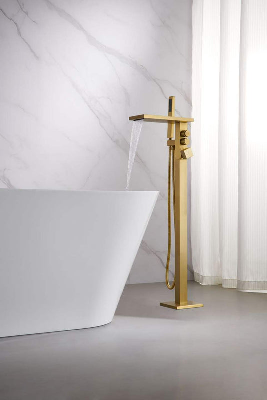 Premium Brushed Gold Sleek Bathtub Faucet 71002-G