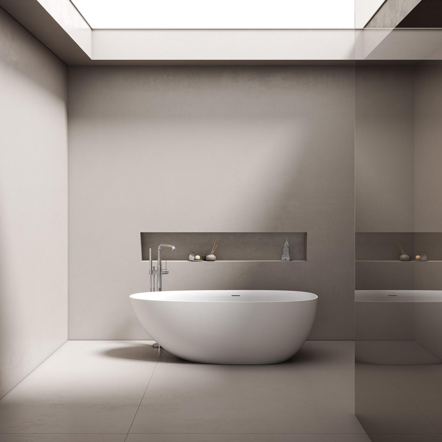 Thin Edged Acrylic Artificial Stone Bathtub