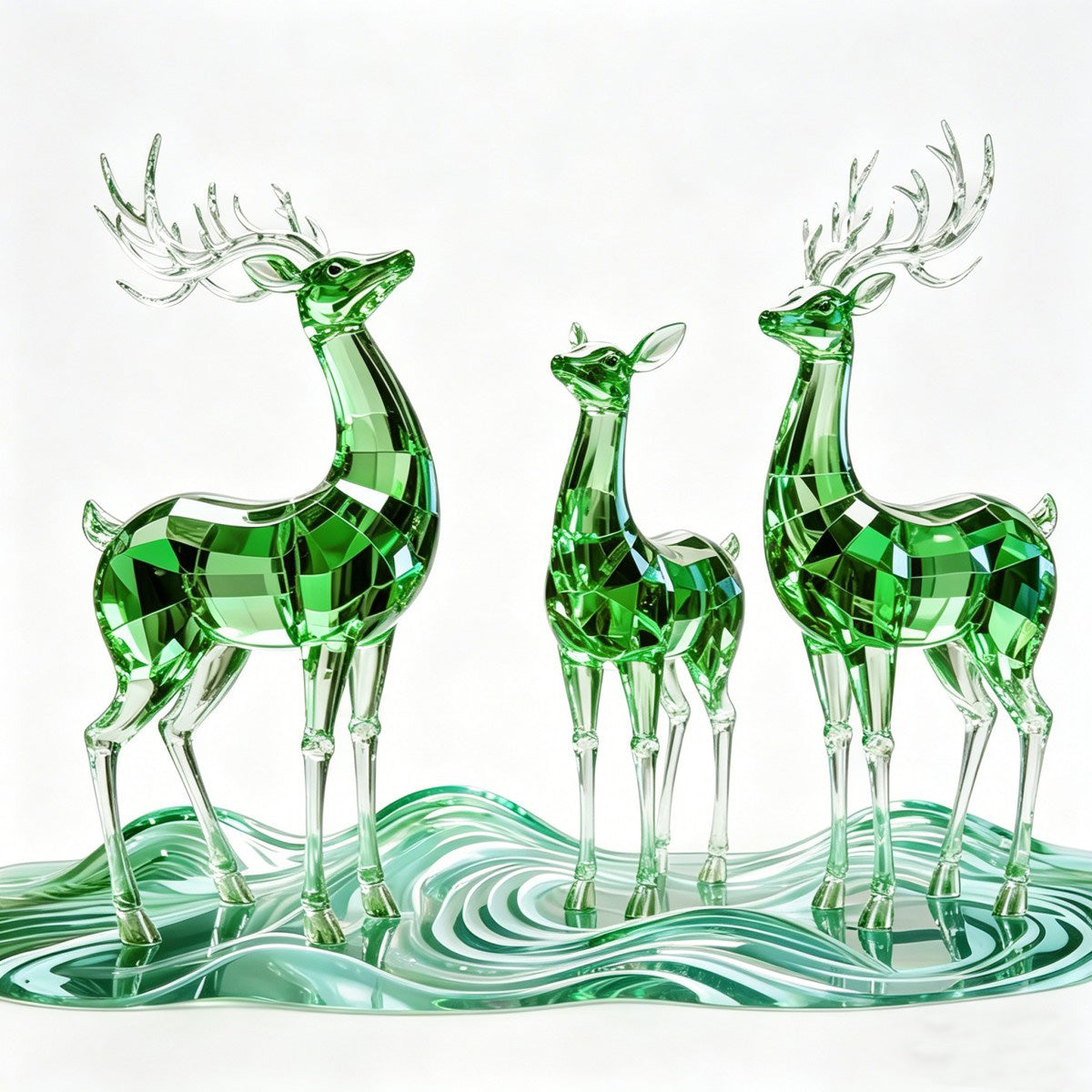 Mosaic Golden Deer Sculpture JS006