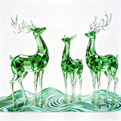 Mosaic Golden Deer Sculpture JS006