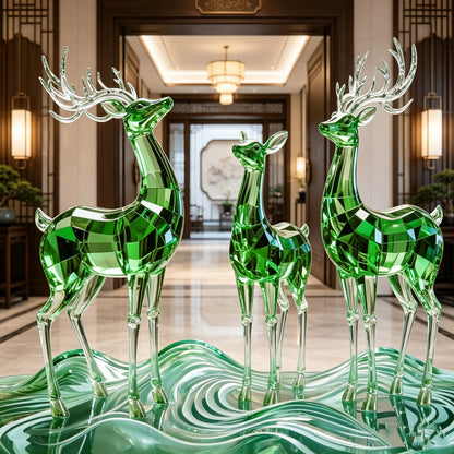 Mosaic Golden Deer Sculpture JS006