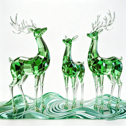 Mosaic Golden Deer Sculpture JS006