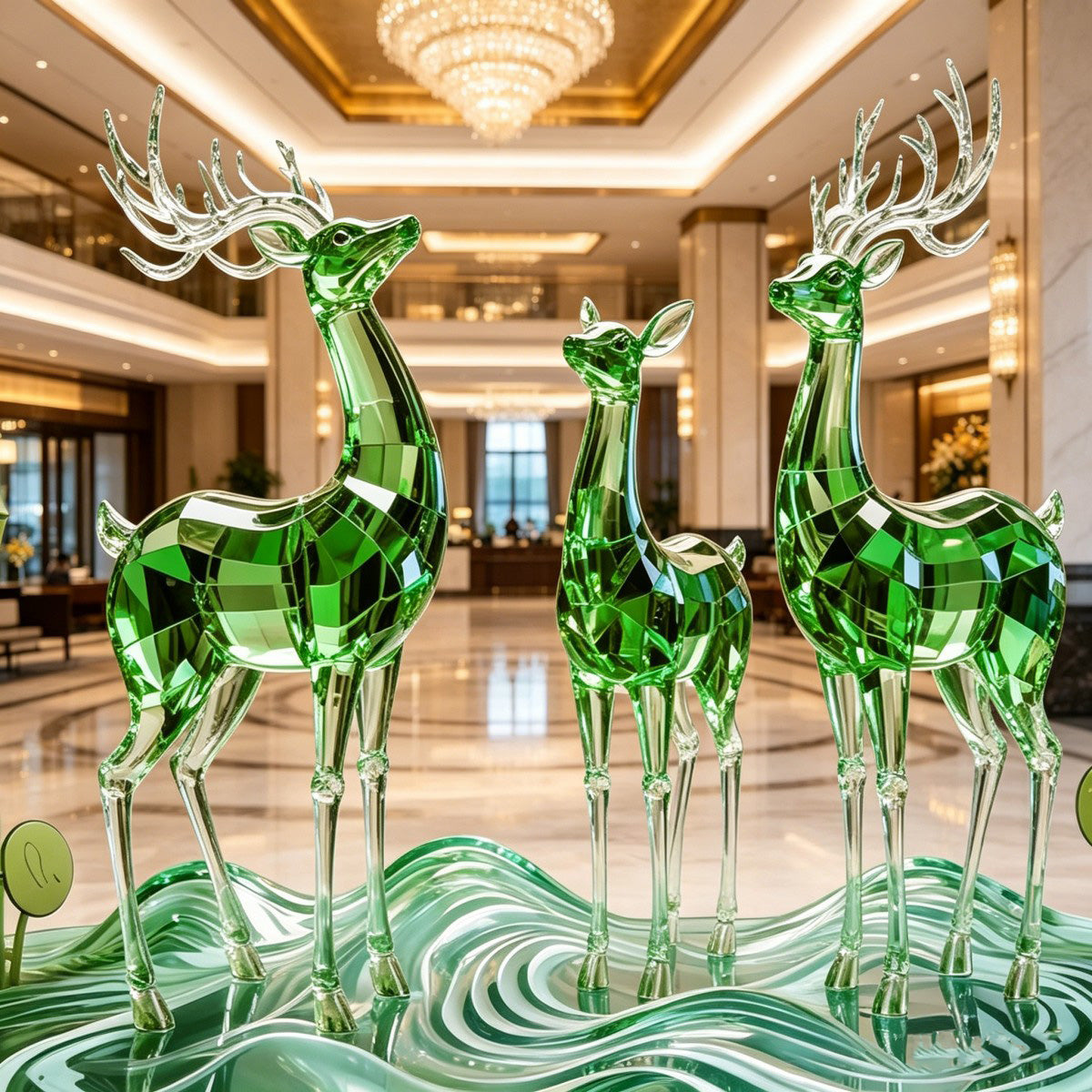 Mosaic Golden Deer Sculpture JS006