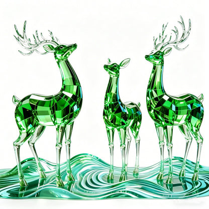 Mosaic Golden Deer Sculpture JS006