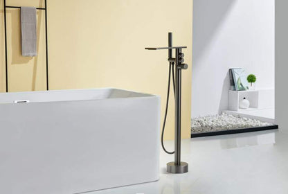 Gunmetal Gray Square Shelf Bathtub Faucet 81007-F