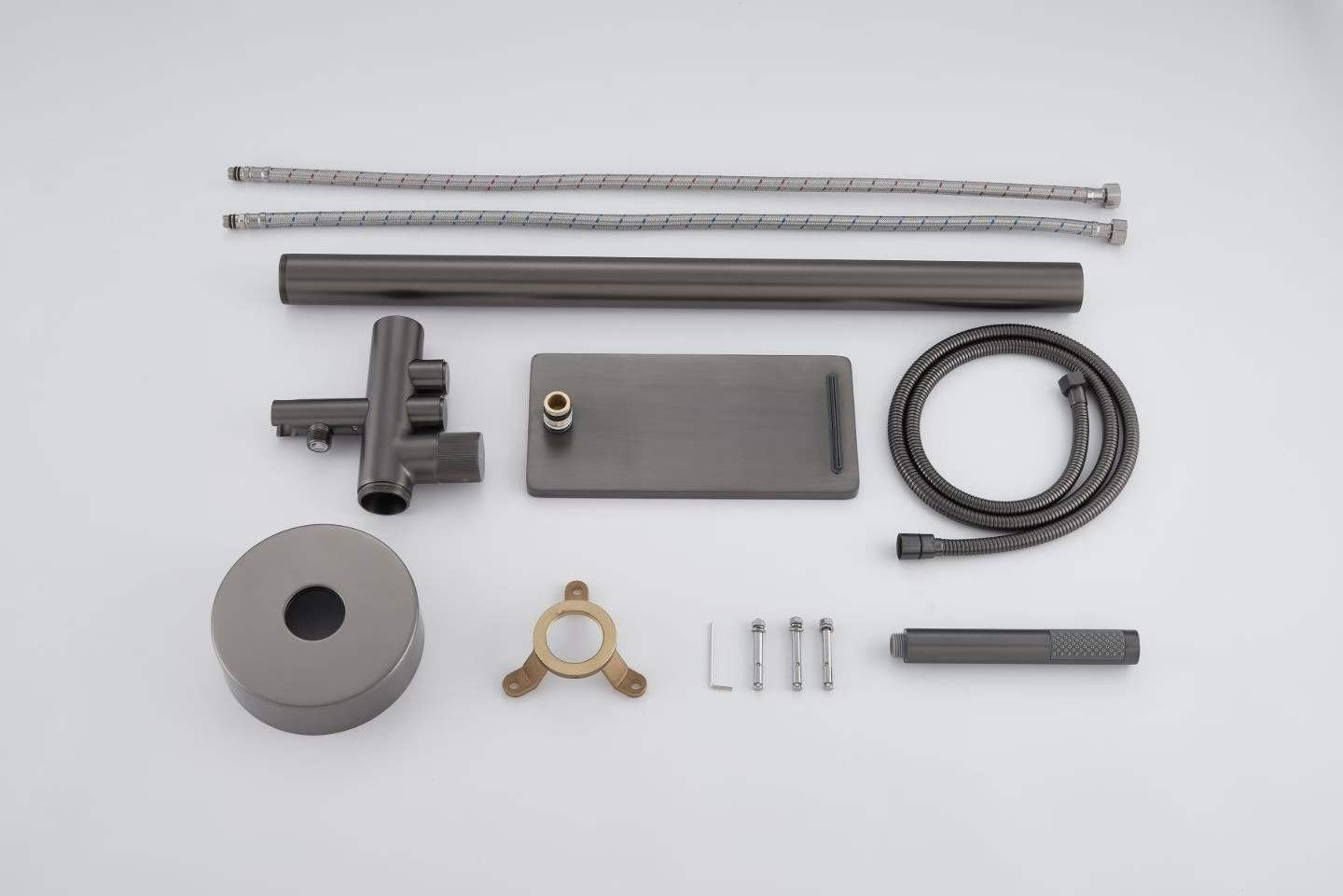 Gunmetal Gray Square Shelf Bathtub Faucet 81007-F