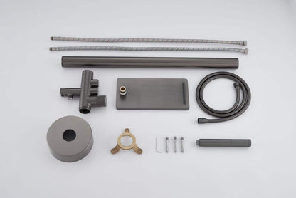 Gunmetal Gray Square Shelf Bathtub Faucet 81007-F