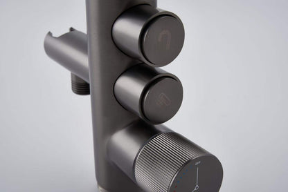 Gunmetal Gray Square Shelf Bathtub Faucet 81007-F