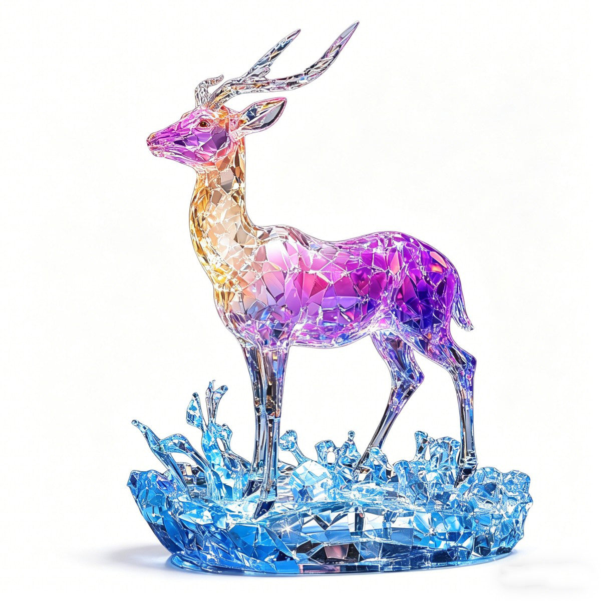 Colorful Crystal Deer Sculpture JS007