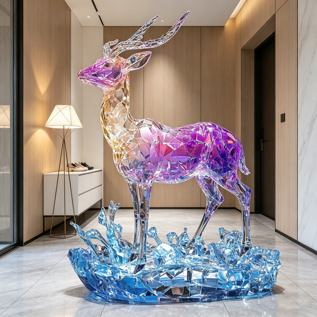 Colorful Crystal Deer Sculpture JS007