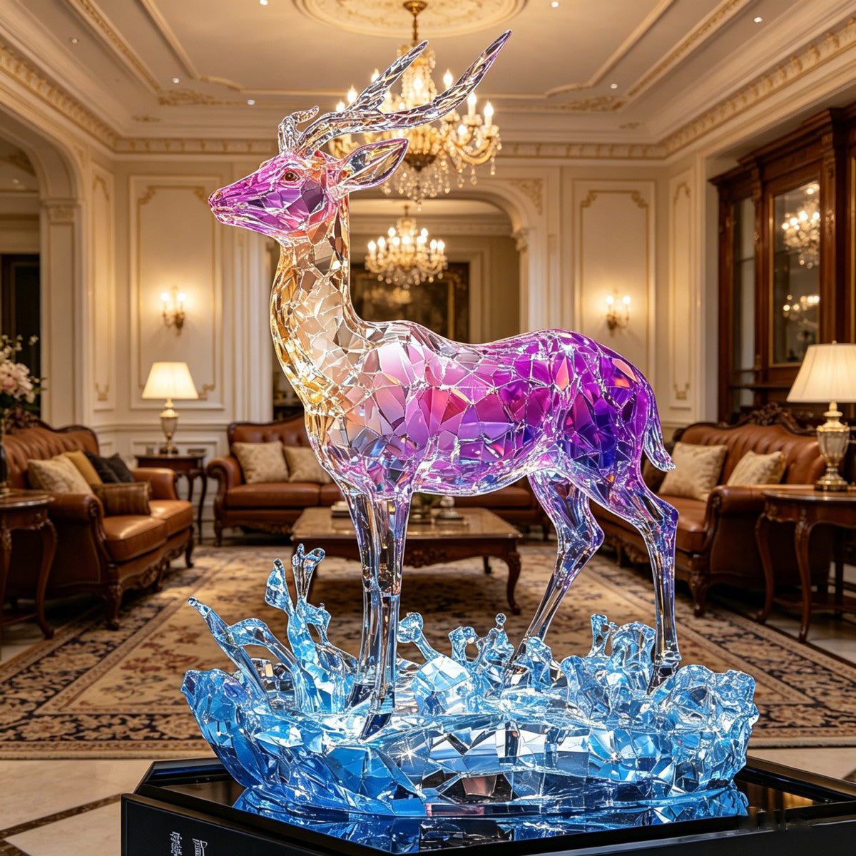 Colorful Crystal Deer Sculpture JS007