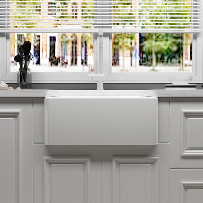 24 Inch White Ceramic Undermount Kitchen Sink