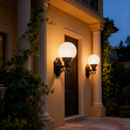 Classic Black Iron Outdoor Wall Light, Custom Sizes & Stylesizable