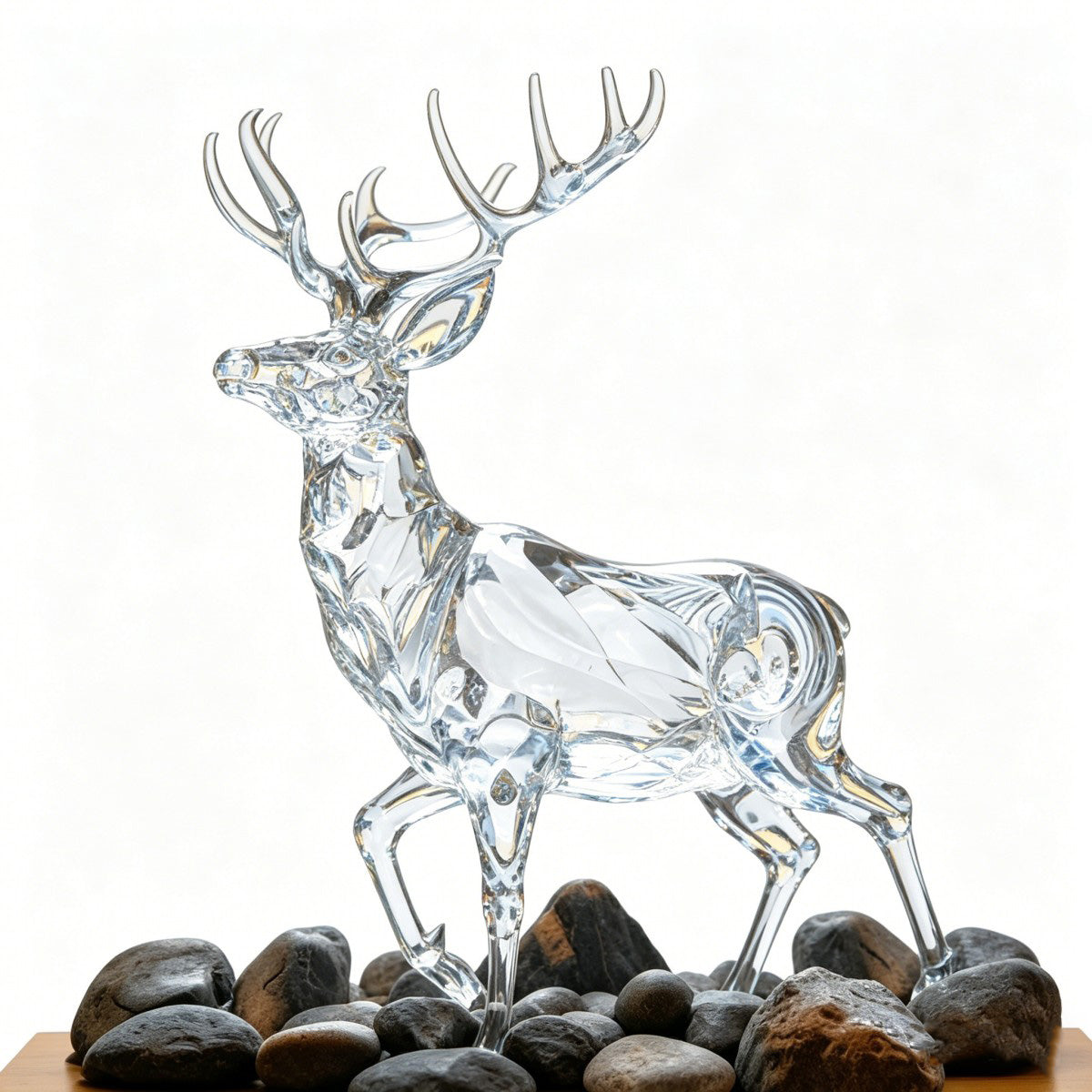Clear Crystal Deer Statue
