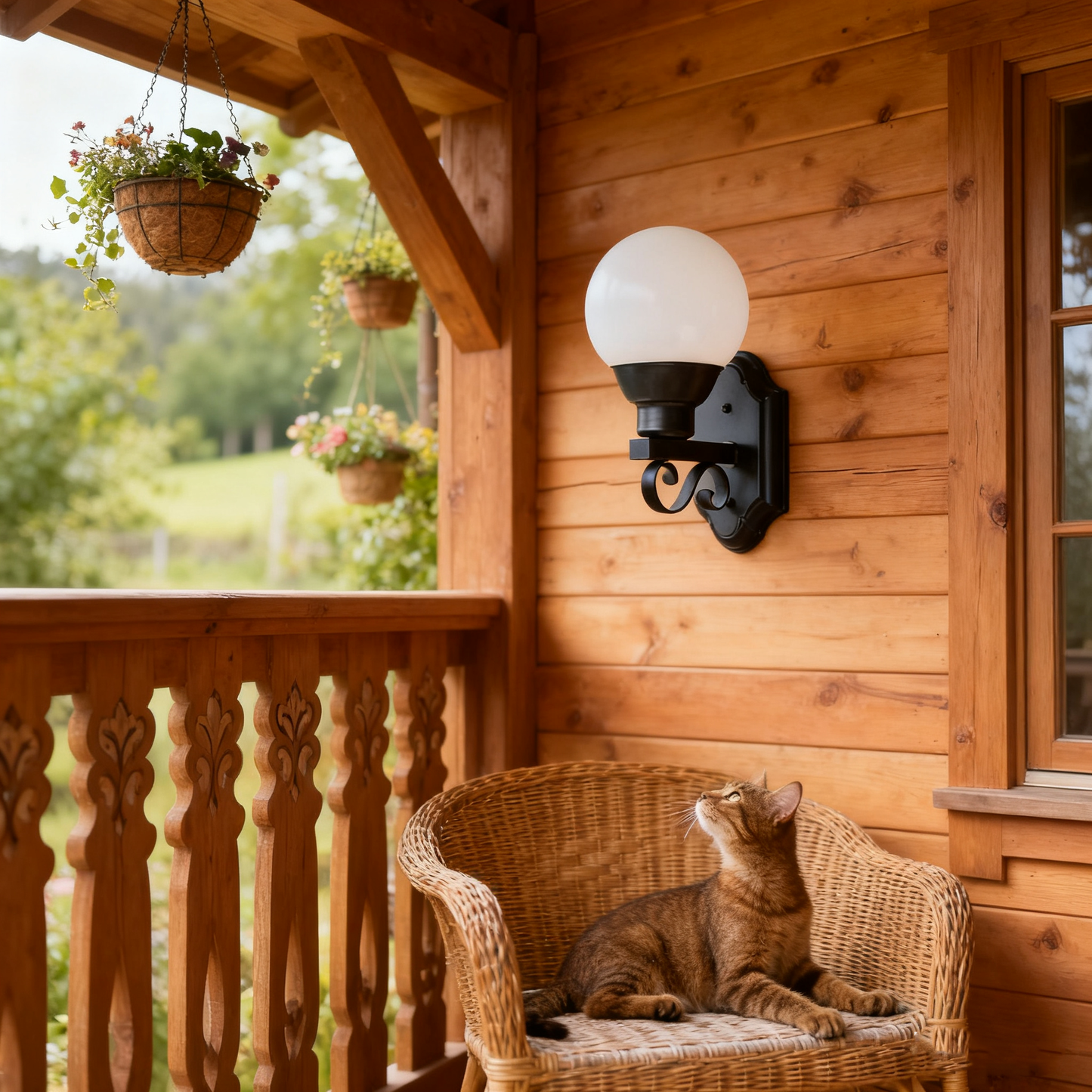 Classic Black Iron Outdoor Wall Light, Custom Sizes & Stylesizable