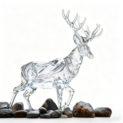 Clear Crystal Deer Statue