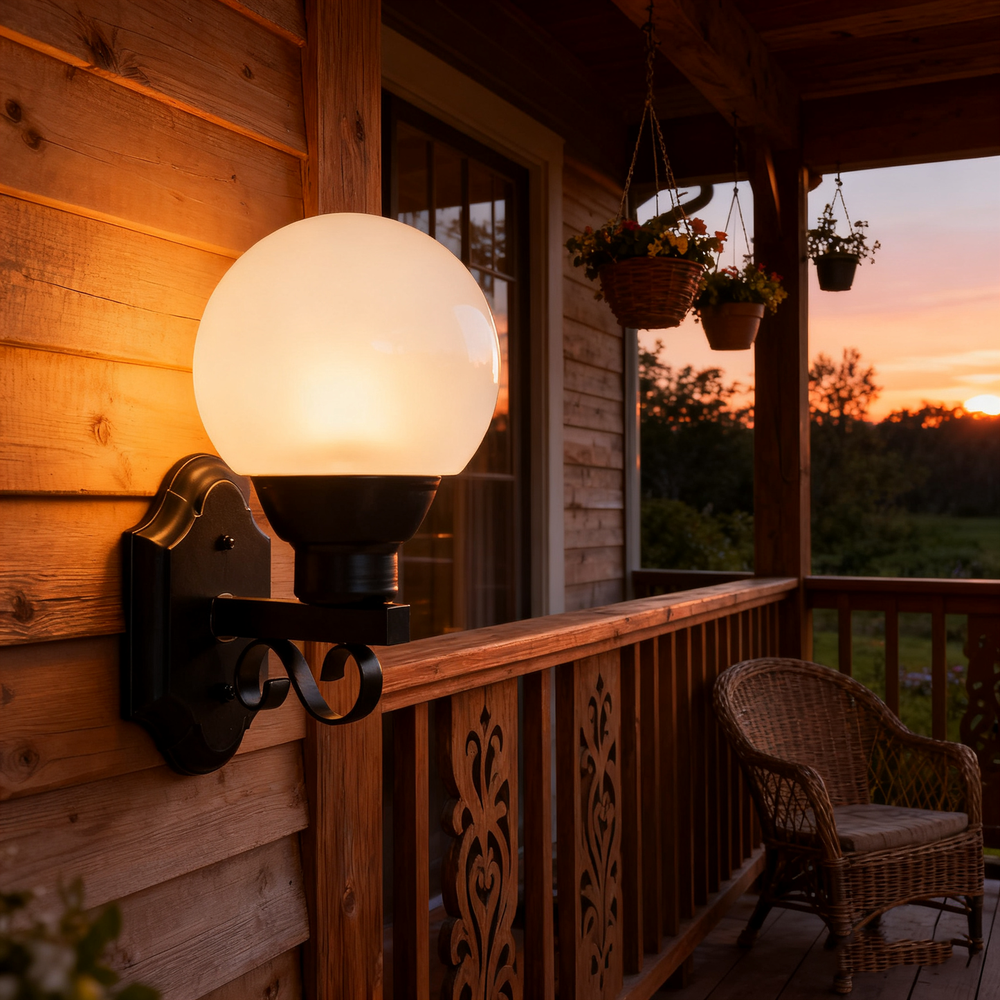 Classic Black Iron Outdoor Wall Light, Custom Sizes & Stylesizable