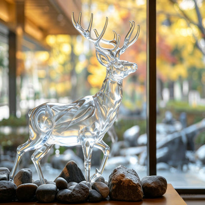 Clear Crystal Deer Statue