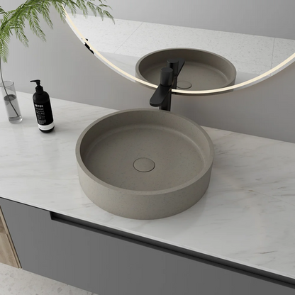 Circular Container Countertop Cement Basin