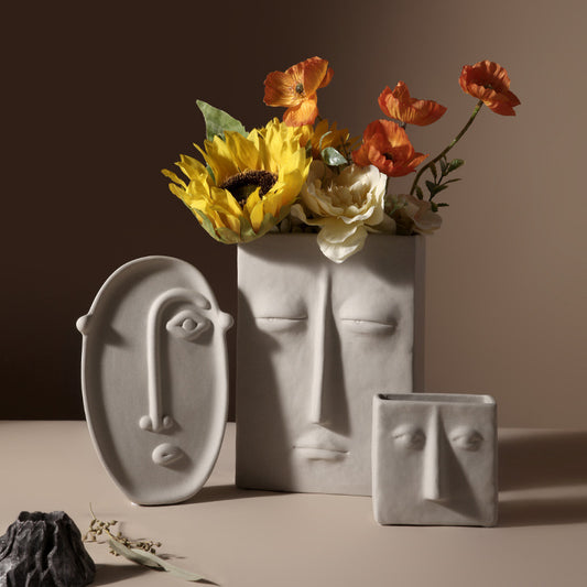 Ceramic Face Shaped Embryo Vase