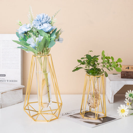 Wholesale Gold-Plated Ironwork Glass Vases