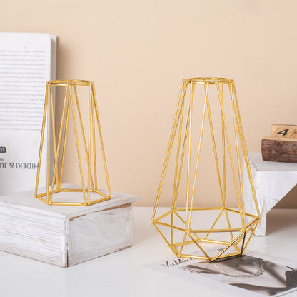 Wholesale Gold-Plated Ironwork Glass Vases