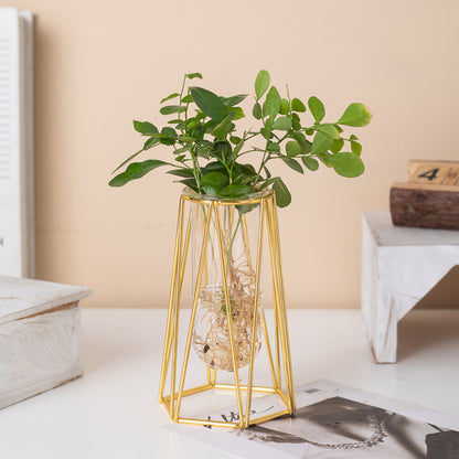 Wholesale Gold-Plated Ironwork Glass Vases