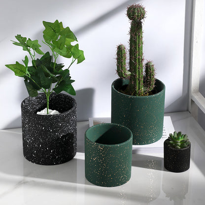 Point Shaped Cement Potted Flowers