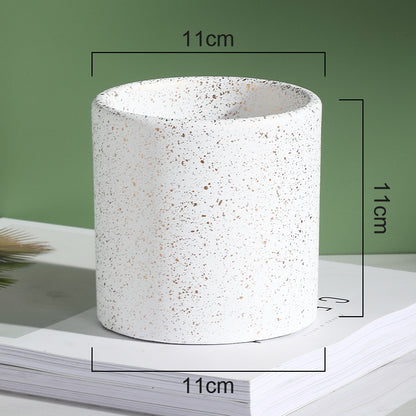 Point Shaped Cement Potted Flowers