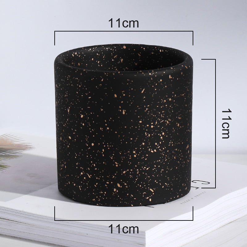 Point Shaped Cement Potted Flowers