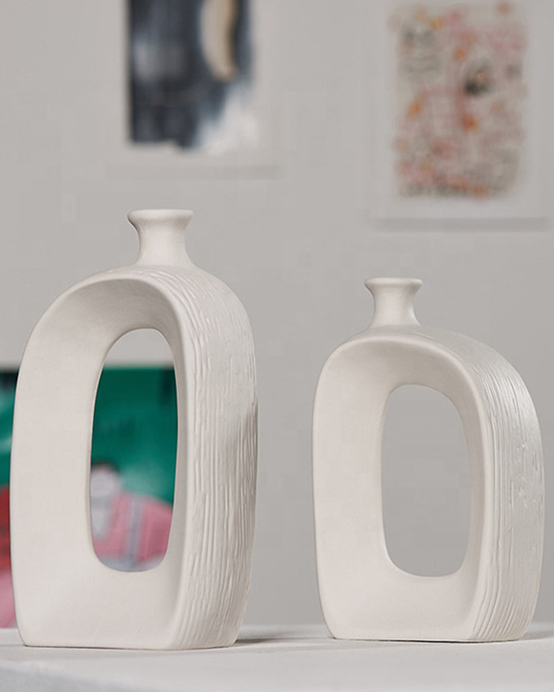 White Ceramic Dry Flowers Vase