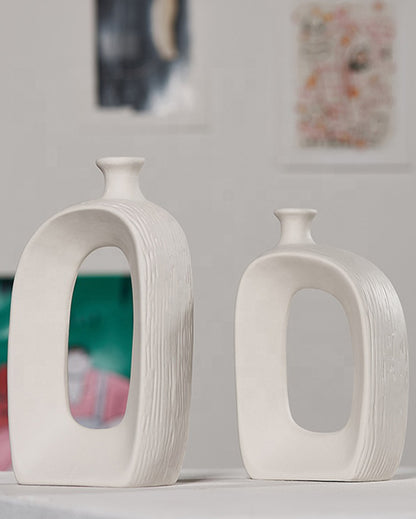 White Ceramic Dry Flowers Vase