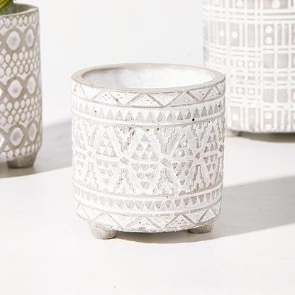 Creative Relief Cement Flowerpot