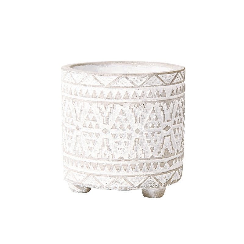 Creative Relief Cement Flowerpot