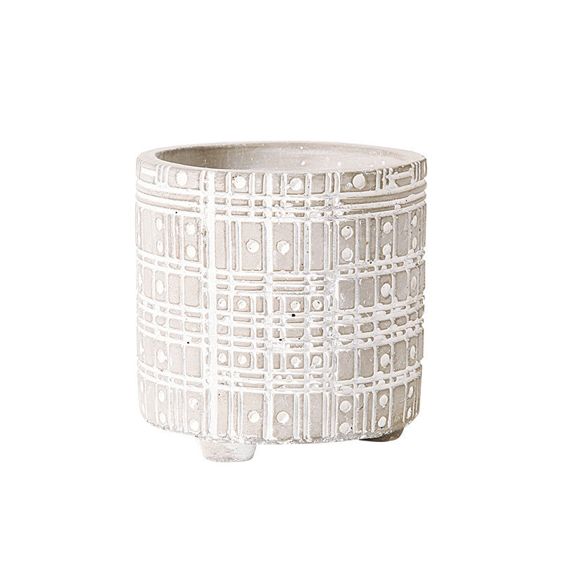 Creative Relief Cement Flowerpot