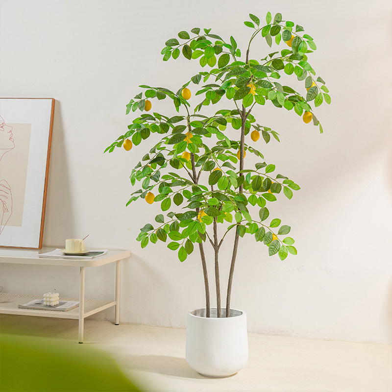 Simulation Lemon Tree Bonsai Indoor Fake Plants