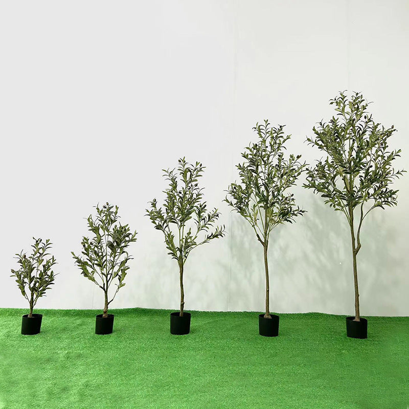 Simulated Olive Tree Potted Landscaping Green Plant Decoration