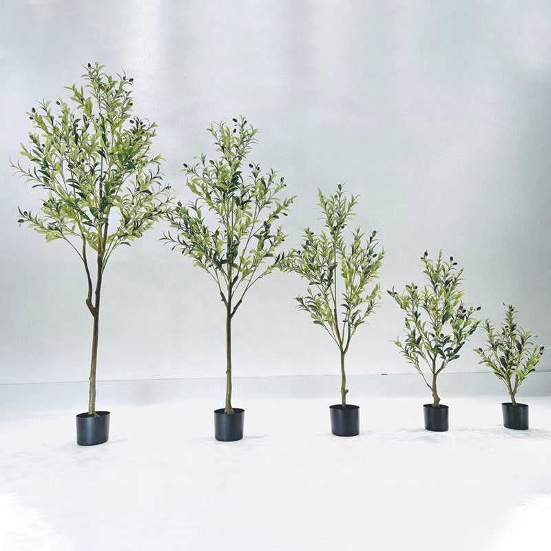 Simulated Olive Tree Potted Landscaping Green Plant Decoration