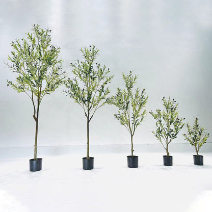 Simulated Olive Tree Potted Landscaping Green Plant Decoration