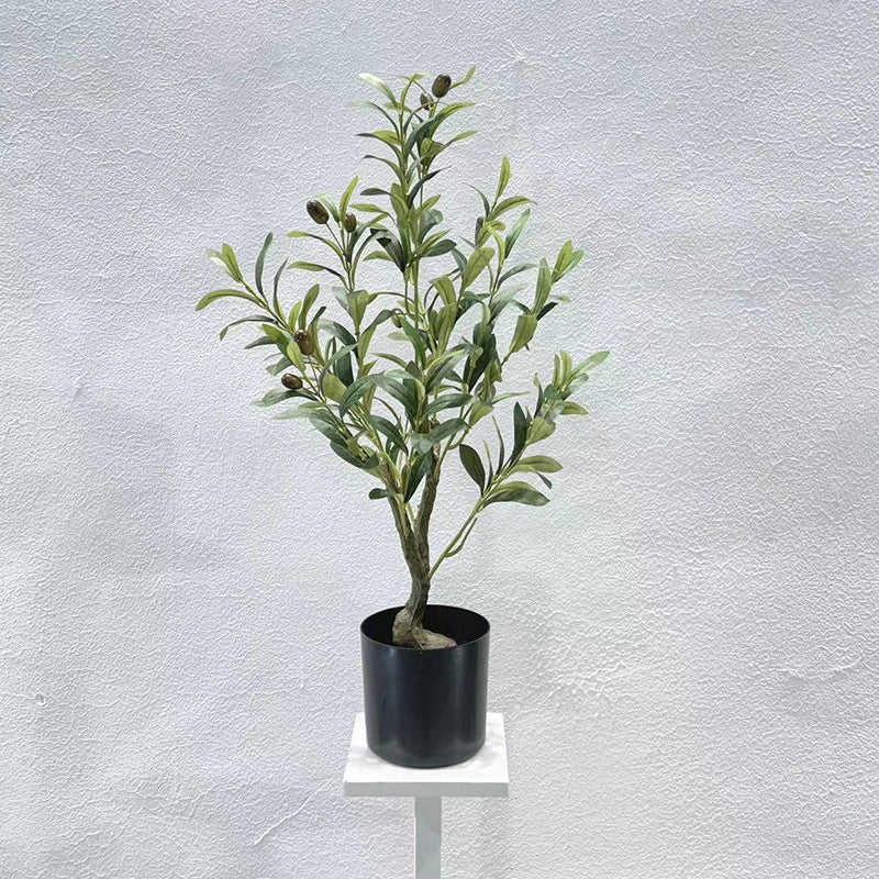 Simulated Olive Tree Potted Landscaping Green Plant Decoration